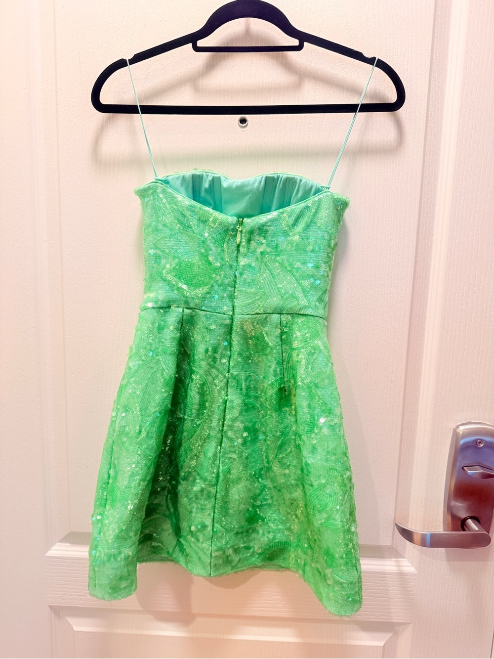 Helsi Linda Strapless Mini Dress in Seafoam Sequin embellishment Size NWT - Picture 7 of 8
